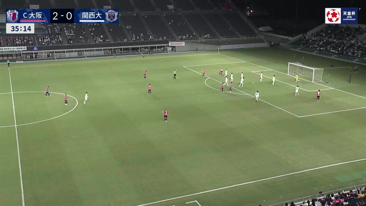 JE Cup Cerezo Osaka Vs Kansai University Kakeru Funaki Goal in 35 min, Score 3:0