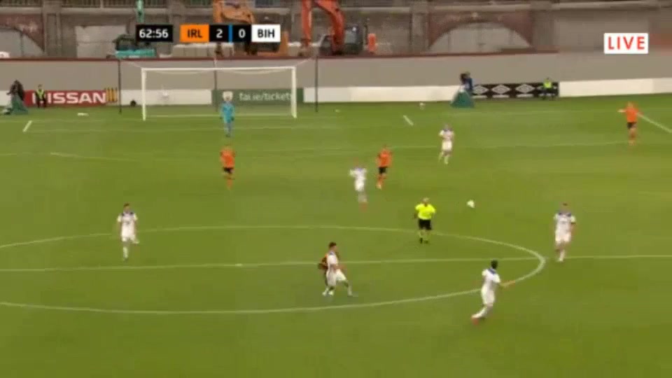 UEFA  U21Q Ireland U21 Vs Bosnia-Herzegovina U21 Ademipo Odubeko Goal in 62 min, Score 2:0