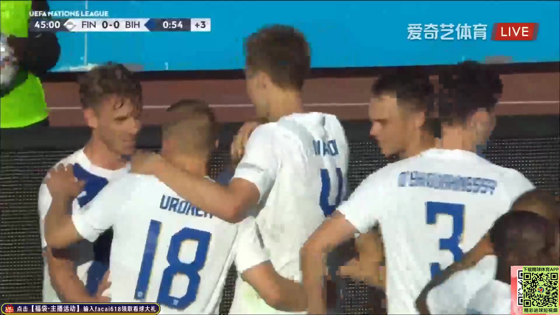 1864 Finland Vs Bosnia-Herzegovina 45 skor gol , skor 1:0