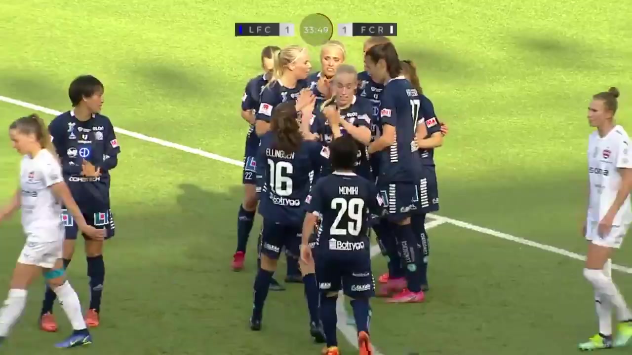 瑞典女超 宁高平女足 Vs 洛森格德女足 34分Karlsson进球,比分1:1