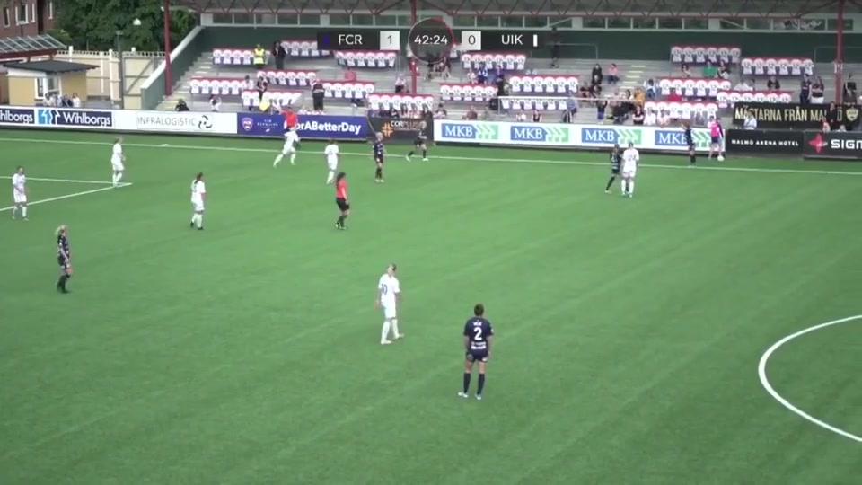 瑞典女超 洛森格德女足 Vs 乌美亚女足 42分Schough进球,比分2:0