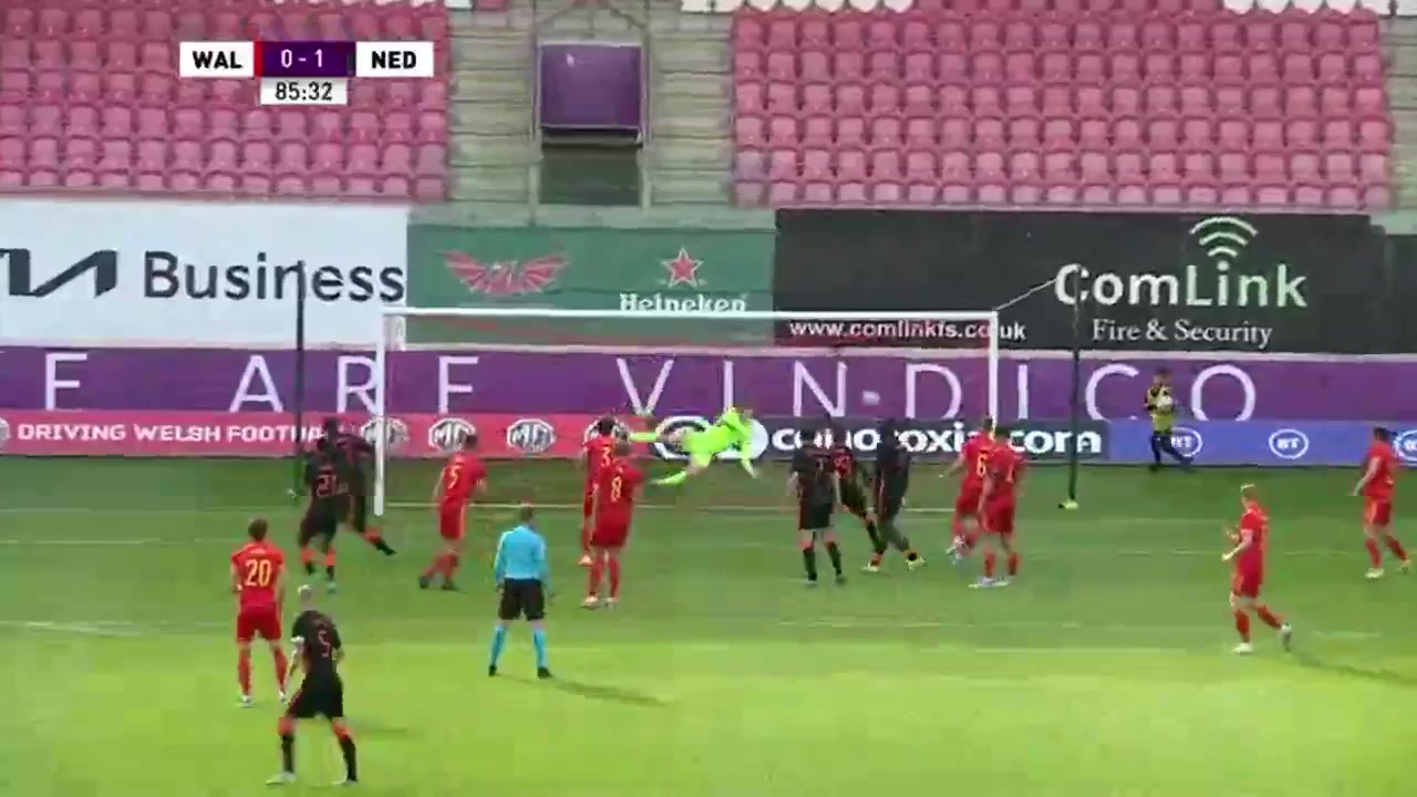 UEFA  U21Q Wales U21 Vs Netherlands U21  Goal in 85 min, Score 0:1