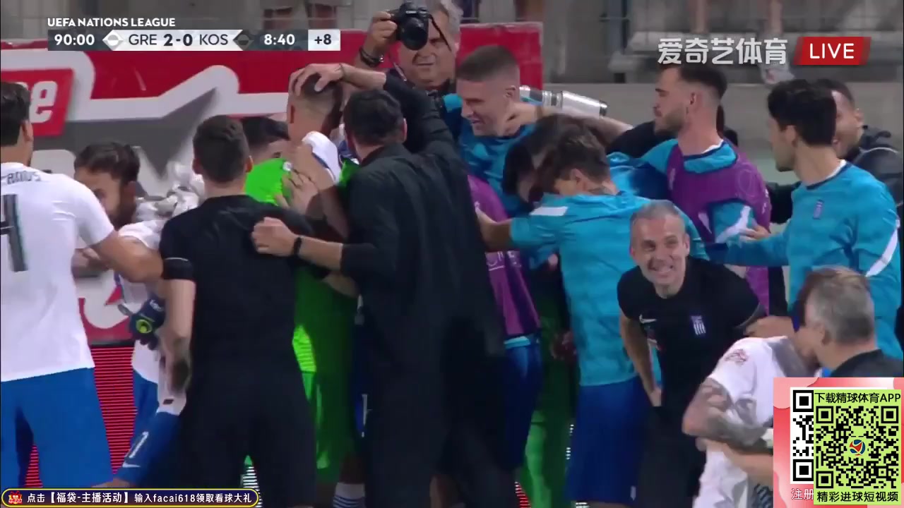 UEFA  NL Greece Vs Kosovo  Goal in 98 min, Score 2:0