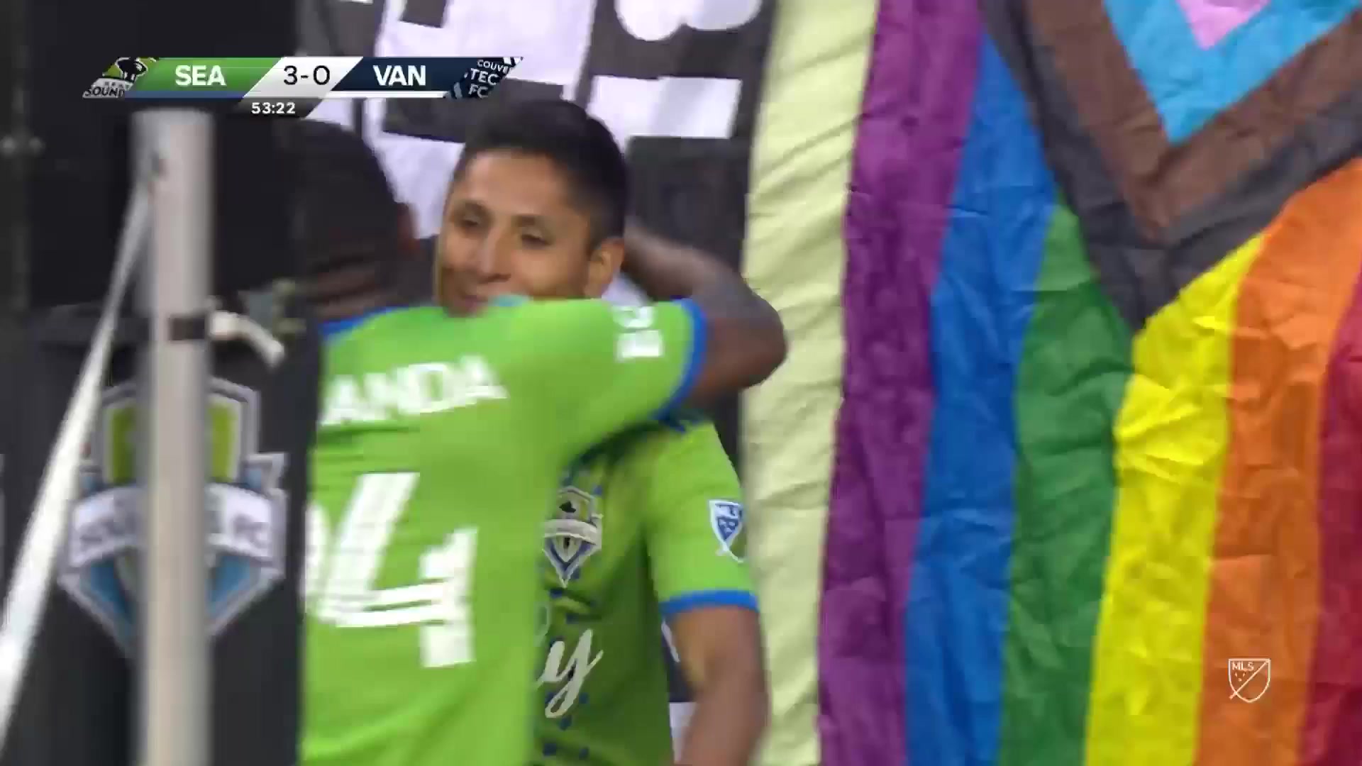 MLS Seattle Sounders Vs Vancouver Whitecaps 53 ทำประตู Raul Ruidiaz ประตู, ทำคะแนน 3:0