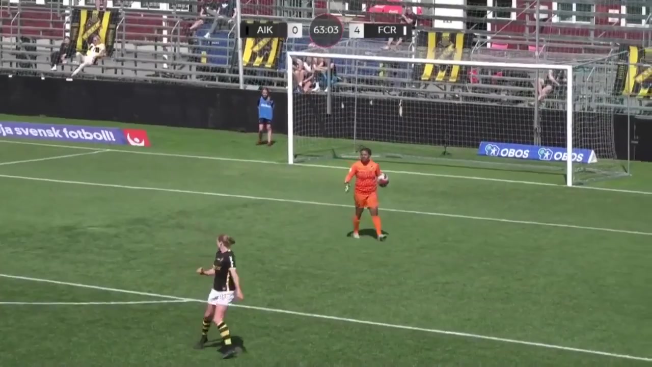 SWE WD1 AIK Solna (w) Vs FC Rosengard (w) Schough Goal in 64 min, Score 0:5