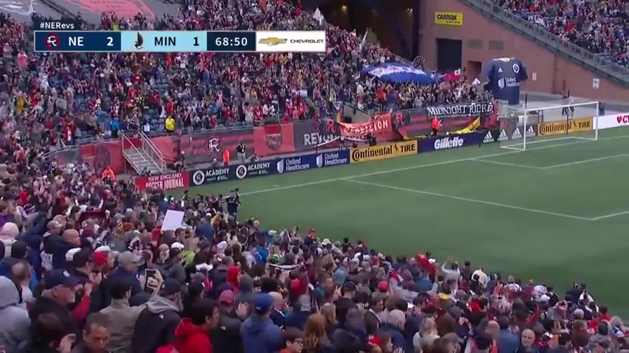 MLS New England Revolution Vs Minnesota United FC  Goal in 68 min, Score 2:1