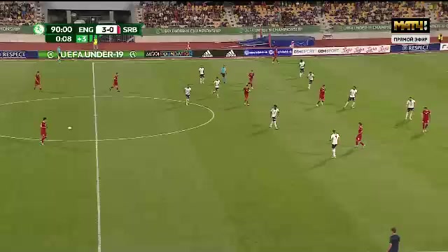 UEFA U19 England U19 Vs Serbia U19 Daniel Jebbison Goal in 92 min, Score 4:0