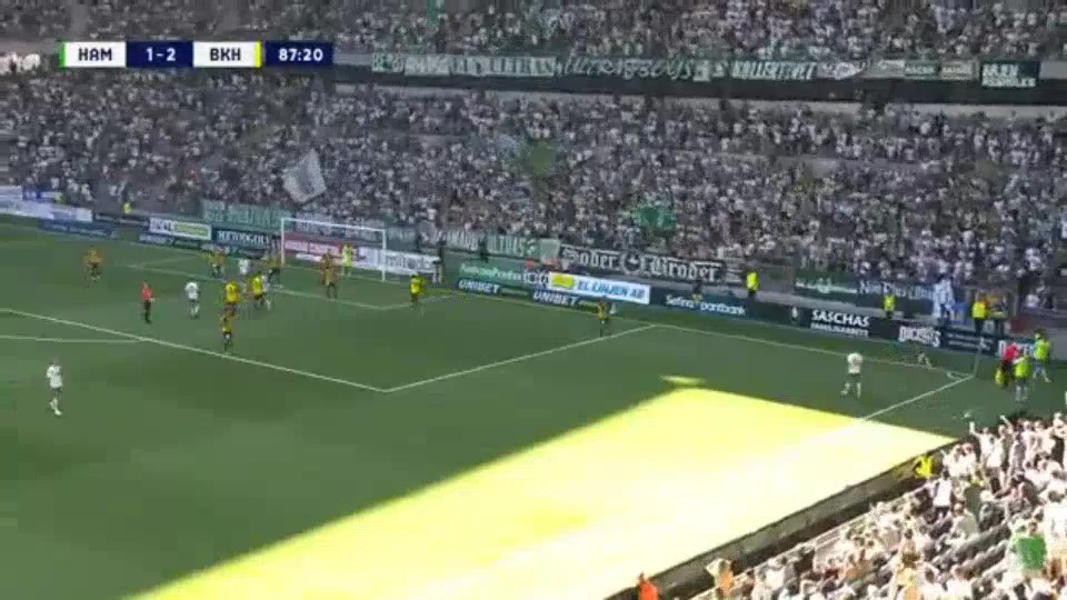 SWE D1 Hammarby Vs Hacken Bjorn Paulsen Goal in 88 min, Score 2:2