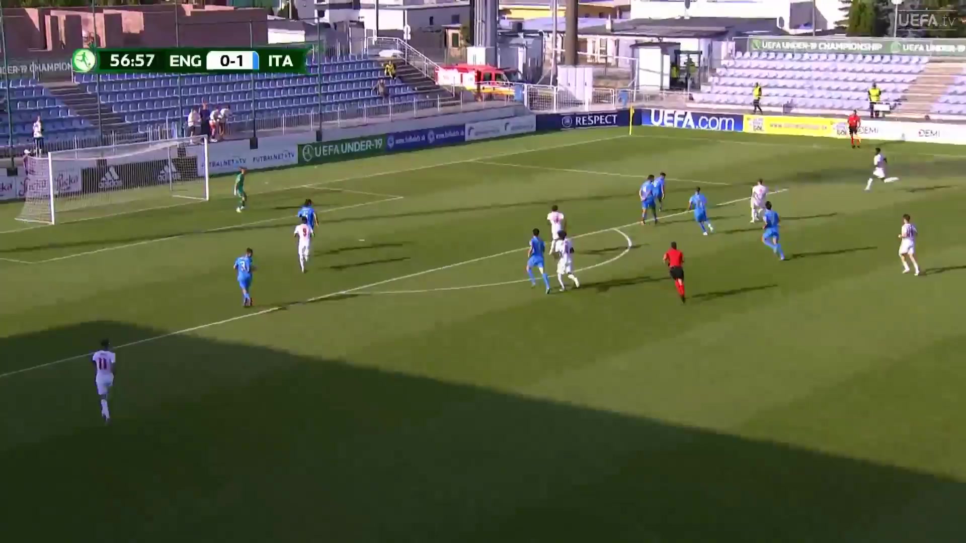 UEFA U19 England U19 Vs Italy U19  Goal in 58 min, Score 1:1