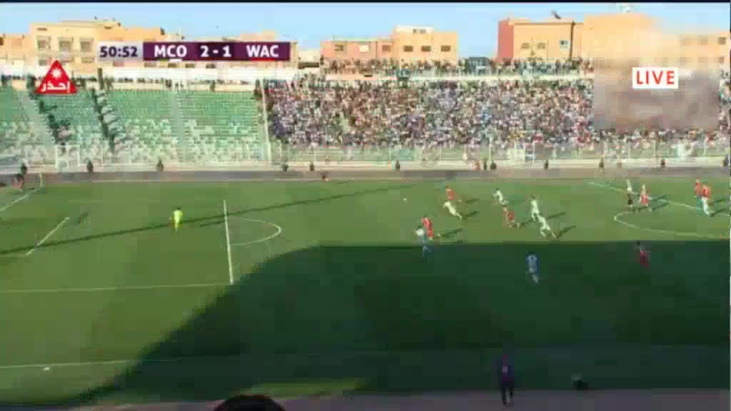 MAR D1 MCO Mouloudia Oujda Vs Wydad Casablanca  Goal in 52 min, Score 2:1