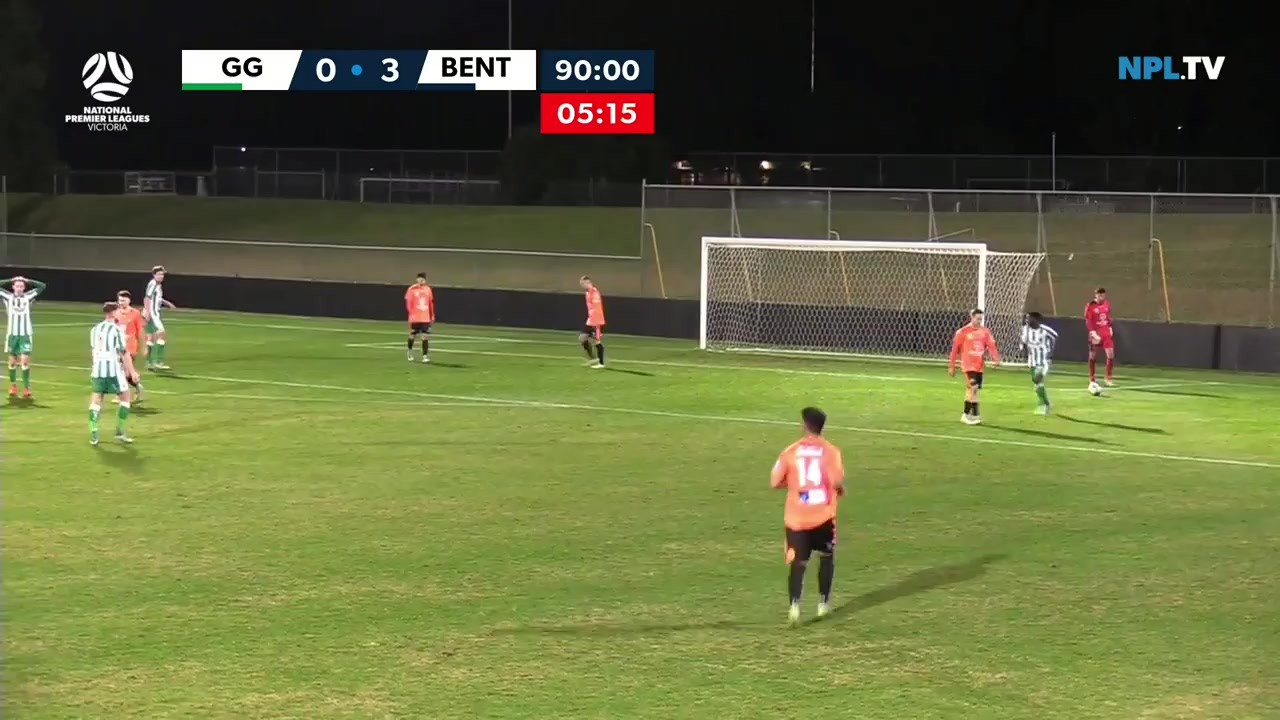 AUS VPL Green Gully Cavaliers Vs Bentleigh greens  Goal in 96 min, Score 0:4