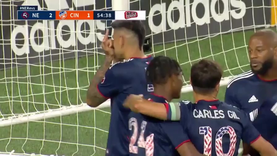 MLS New England Revolution Vs FC Cincinnati 55 ทำประตู  ประตู, ทำคะแนน 2:1