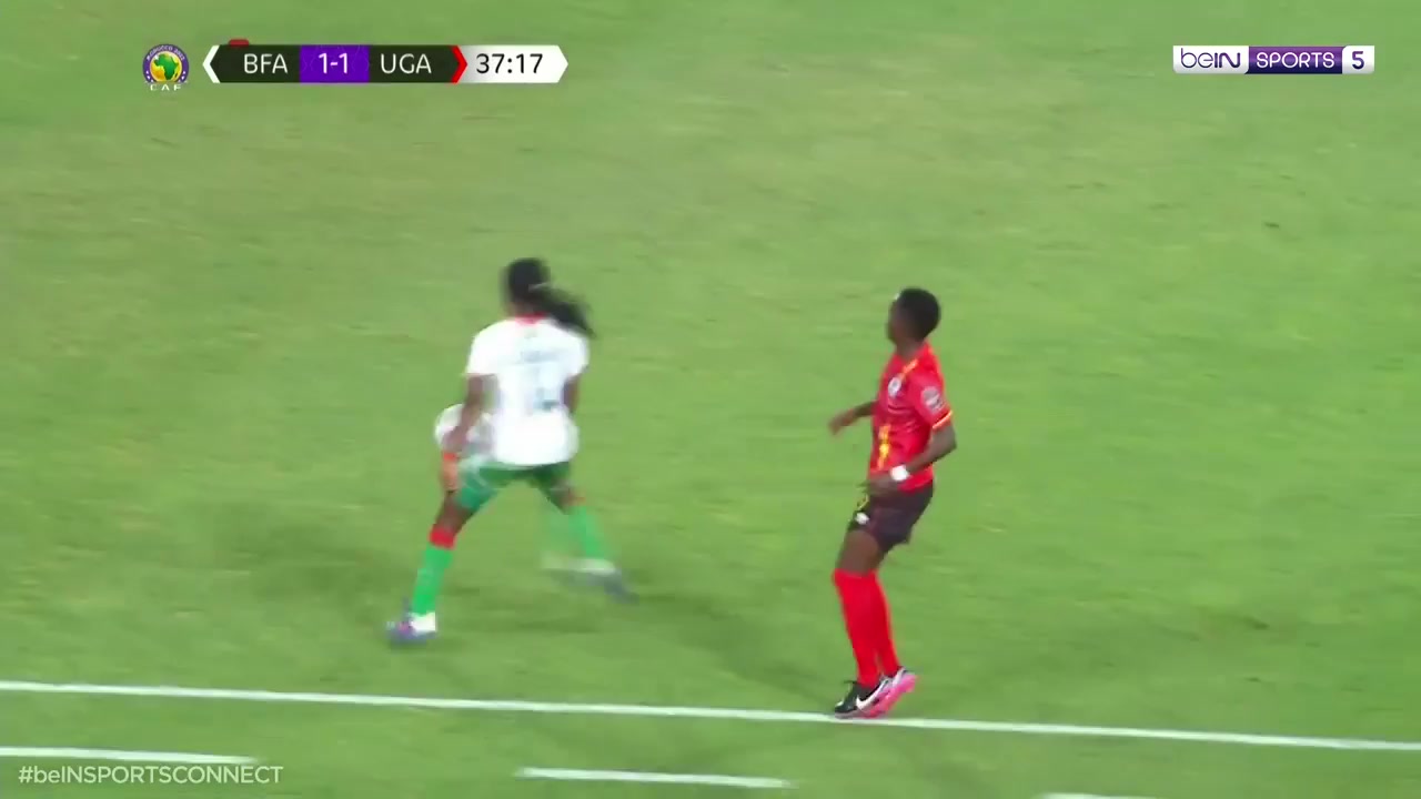 CAF WNC Burkina Faso (w) Vs Uganda (w) Sandra Nabweteme Goal in 37 min, Score 1:2