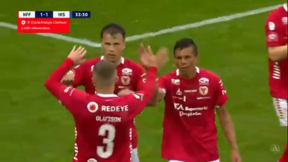 SWE D1 Kalmar Vs IK Sirius FK David Kristjan Olafsson Goal in 33 min, Score 1:1