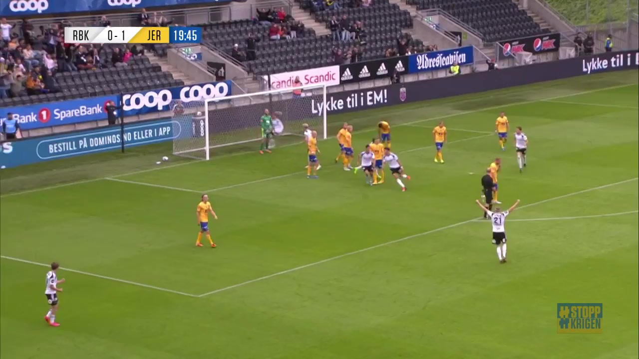 NOR D1 Rosenborg Vs Jerv Samuel Rogers Goal in 20 min, Score 1:1