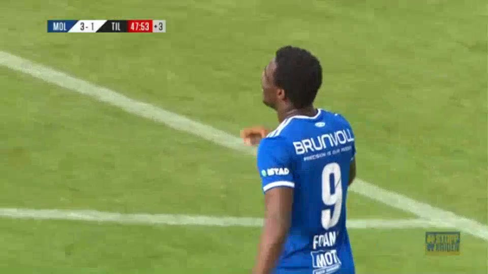 NOR D1 Molde Vs Tromso IL 45+ ทำประตู David Datro Fofana ประตู, ทำคะแนน 3:1