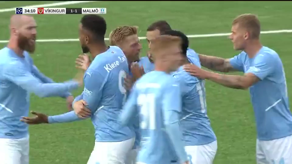 UEFA CL Vikingur Reykjavik Vs Malmo FF 34 phút Vào, ghi bàn 1:1