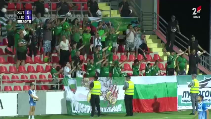 UEFA CL FK Sutjeska Niksic Vs Ludogorets Razgrad  Goal in 53 min, Score 0:1