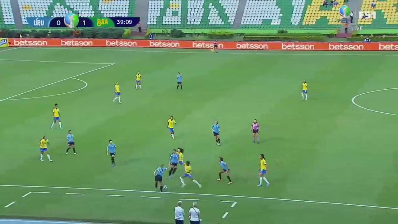 CON W Uruguay (w) Vs Brazil (w)  Goal in 39 min, Score 0:2