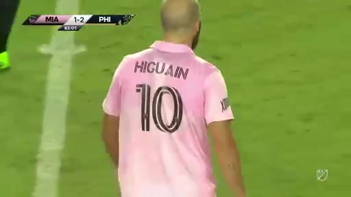 MLS Inter Miami CF Vs Philadelphia Union 82 ทำประตู Gonzalo Gerardo Higuain ประตู, ทำคะแนน 1:2