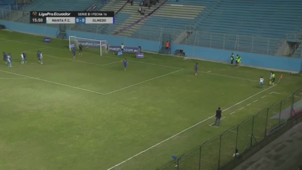EC D2 Manta FC Vs Olmedo Riobamba Óscar Sáinz Goal in 15 min, Score 1:0