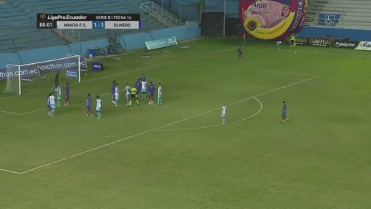 EC D2 Manta FC Vs Olmedo Riobamba Emiliano Agüero Goal in 89 min, Score 2:1