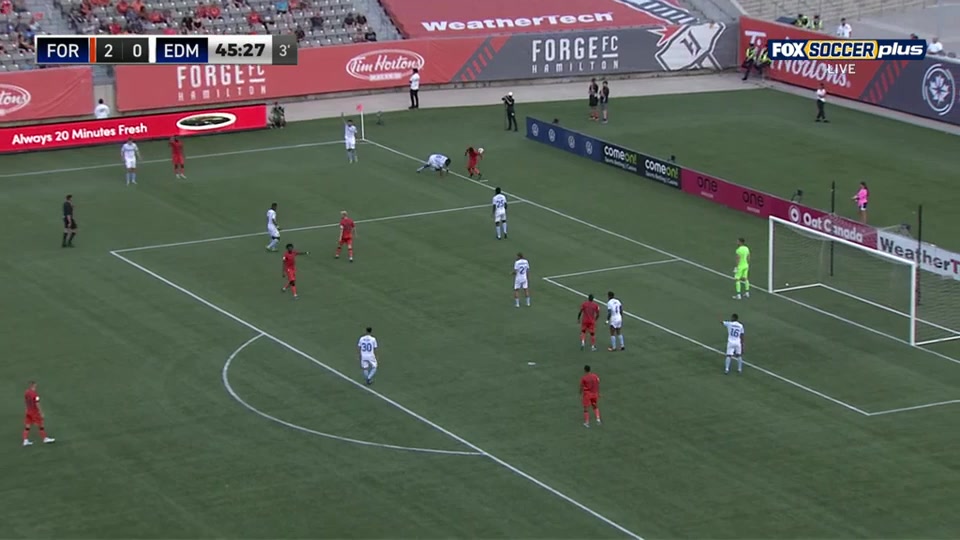 Can PL Forge FC Vs FC Edmonton  Goal in 45+ min, Score 3:0