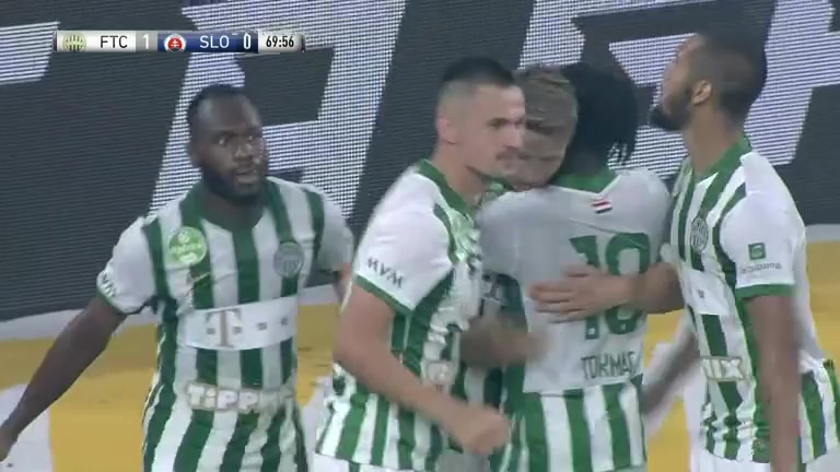 UEFA CL Ferencvarosi TC Vs Slovan Bratislava 69 phút Kristoffer ZachariassenVào, ghi bàn 1:0