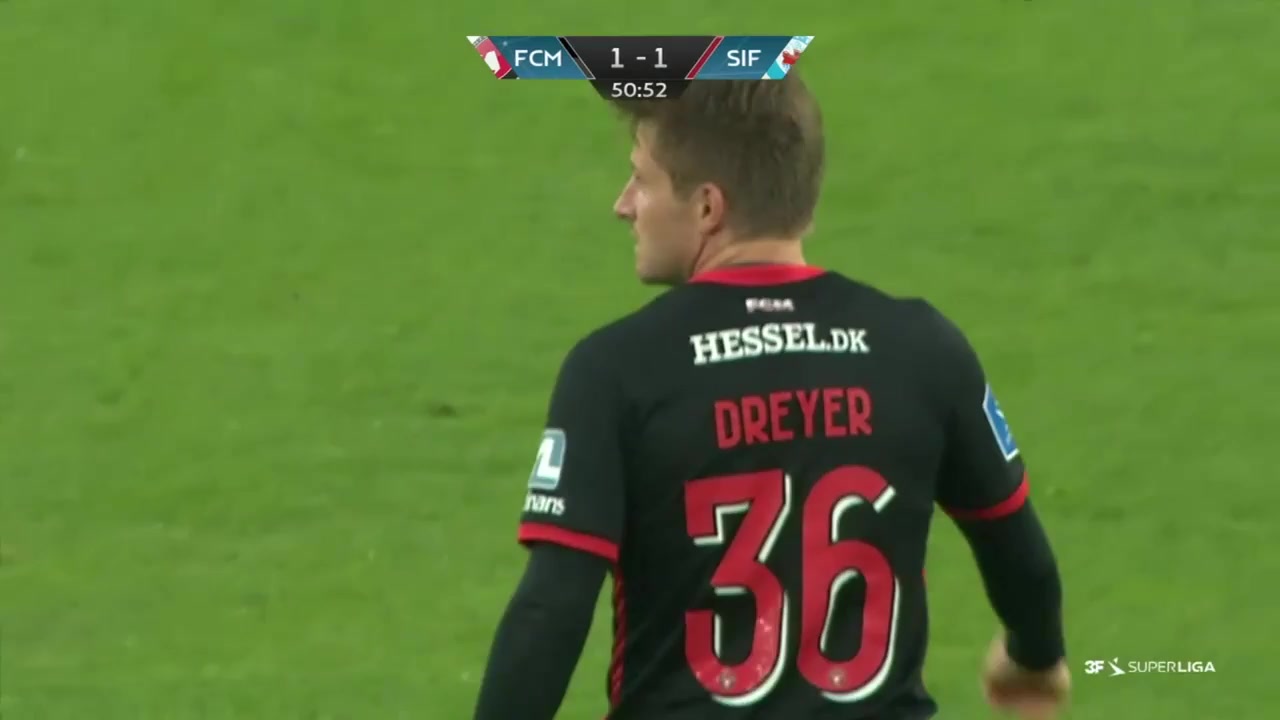 DEN SASL Midtjylland Vs Silkeborg Anders Dreyer Goal in 51 min, Score 1:1