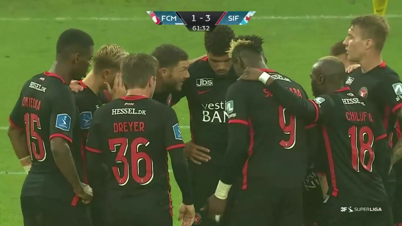 DEN SASL Midtjylland Vs Silkeborg Niclas Jensen Helenius Goal in 61 min, Score 1:3