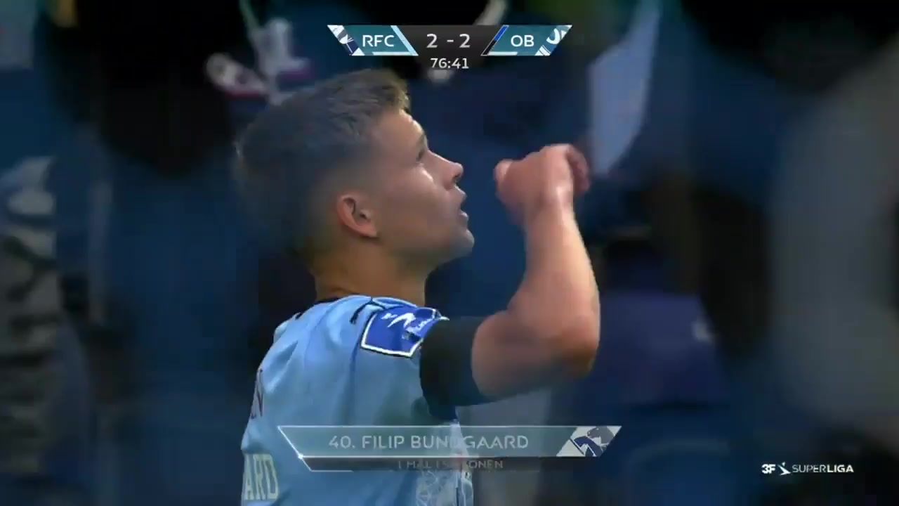 DEN SASL Randers FC Vs Odense BK Filip Bundgaard Kristensen Goal in 76 min, Score 2:2