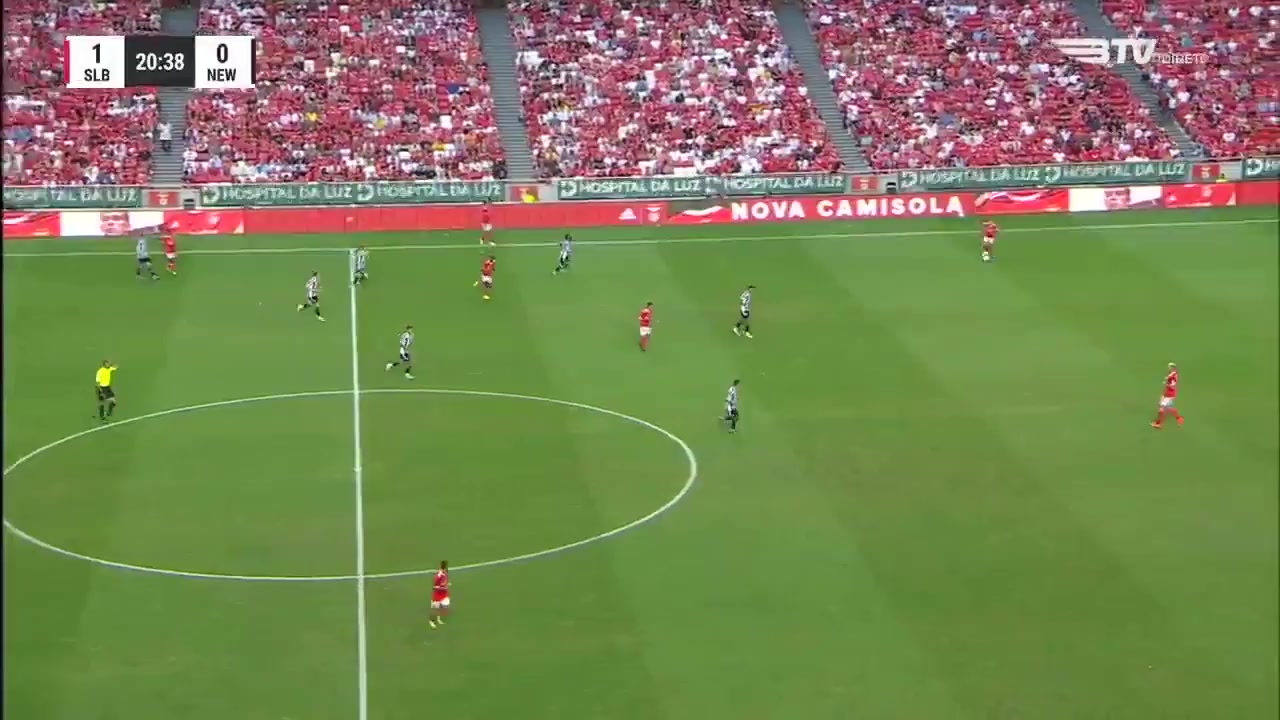 INT CF Benfica Vs Newcastle United  Goal in 21 min, Score 1:1