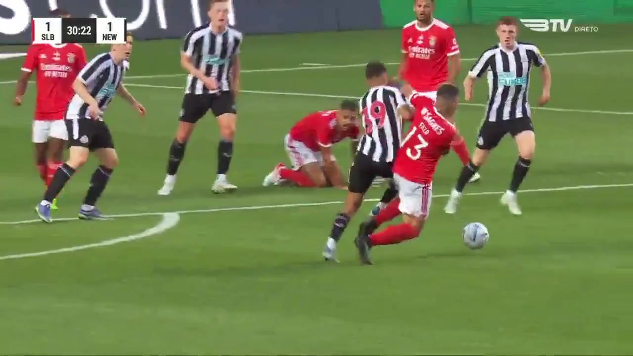 INT CF Benfica Vs Newcastle United  Goal in 31 min, Score 2:1