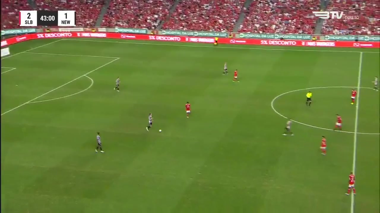 INT CF Benfica Vs Newcastle United  Goal in 43 min, Score 2:2