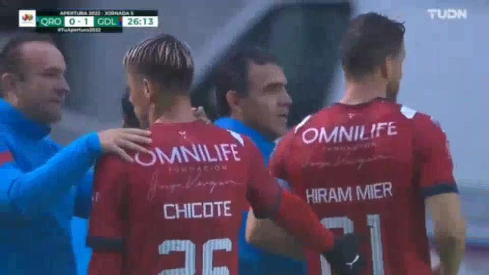 140 Queretaro FC Vs Chivas Guadalajara 26 skor gol , skor 0:1