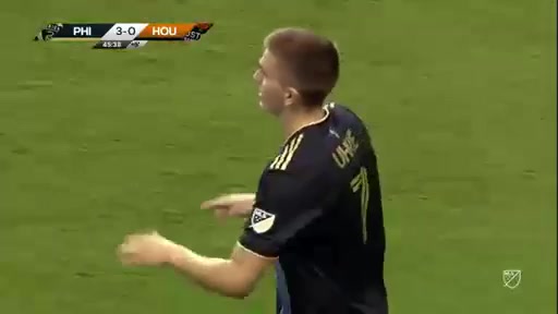 MLS Philadelphia Union Vs Houston Dynamo 45+ ทำประตู  ประตู, ทำคะแนน 3:0