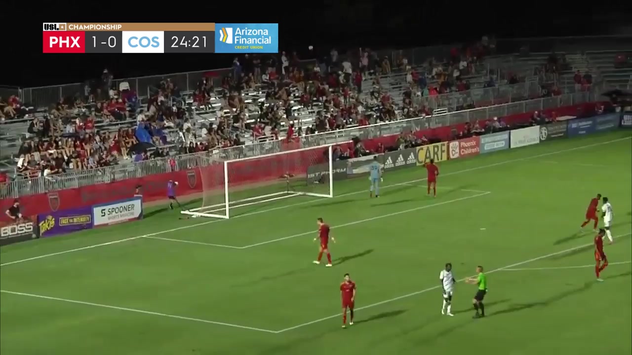 USL CH Phoenix Rising FC Vs Colorado Springs Switchbacks FC 25 ทำประตู JJ Williams ประตู, ทำคะแนน 2:0