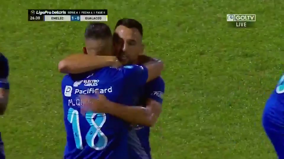 ECU D1 Club Sport Emelec Vs Gualaceo SC  Goal in 25 min, Score 1:0