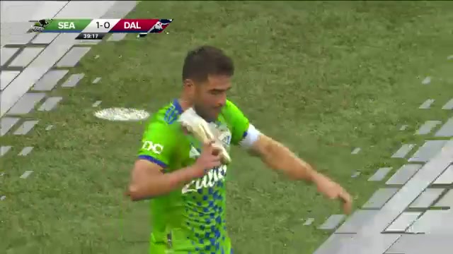 MLS Seattle Sounders Vs FC Dallas 39 ทำประตู Marcelo Nicolas Lodeiro Benitez ประตู, ทำคะแนน 1:0