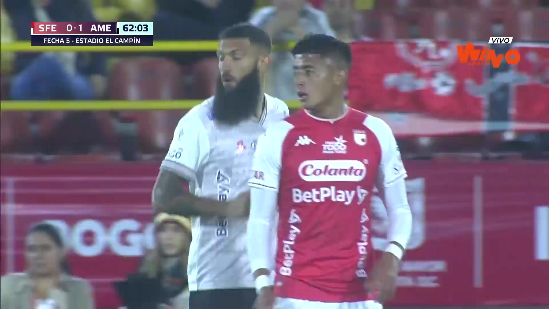 250 Independiente Santa Fe Vs America de Cali 65 skor gol Jose Manuel Aja Livchich, skor 1:1