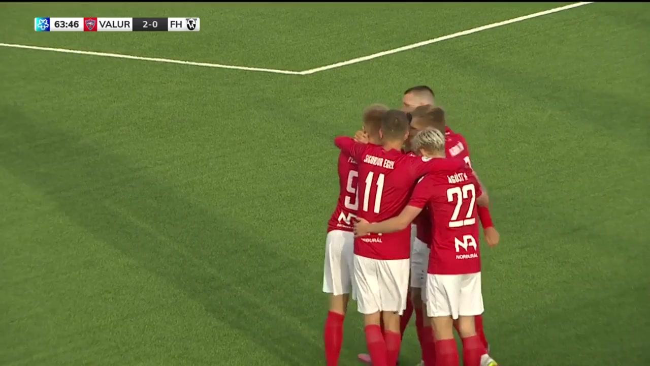 ICE PR Valur Reykjavik Vs Hafnarfjordur Gudmundur Andri Tryggvason Goal in 64 min, Score 2:0