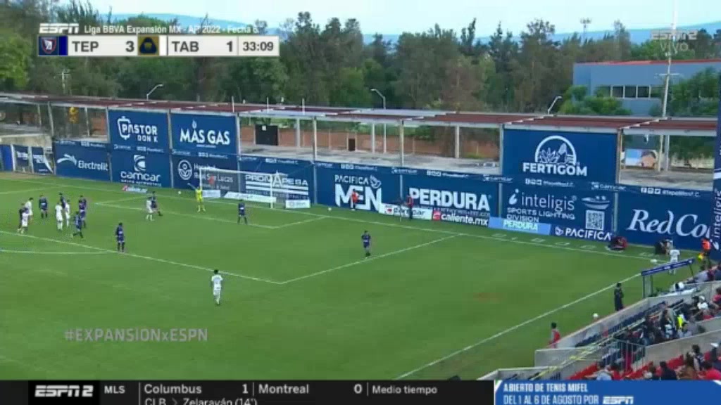 MEX D2 Tepatitlan de Morelos Vs Pumas Tabasco Juan Jose Machado Siqueiros Goal in 34 min, Score 3:2