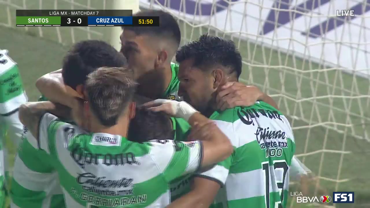 140 Santos Laguna Vs CDSyC Cruz Azul 51 skor gol Eduardo Daniel Aguirre Lara, skor 3:0