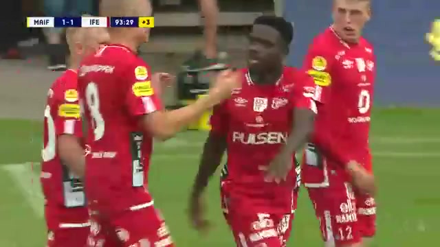 SWE D1 Mjallby AIF Vs Elfsborg Michael Baidoo Goal in 93 min, Score 1:1