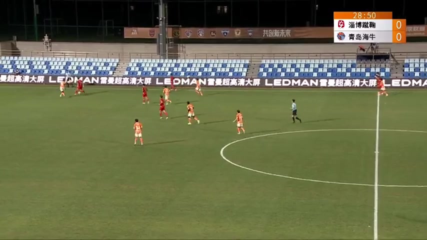 CHA D1 Zibo Cuju F.C. Vs Qingdao Manatee Wang Hansheng Goal in 29 min, Score 1:0
