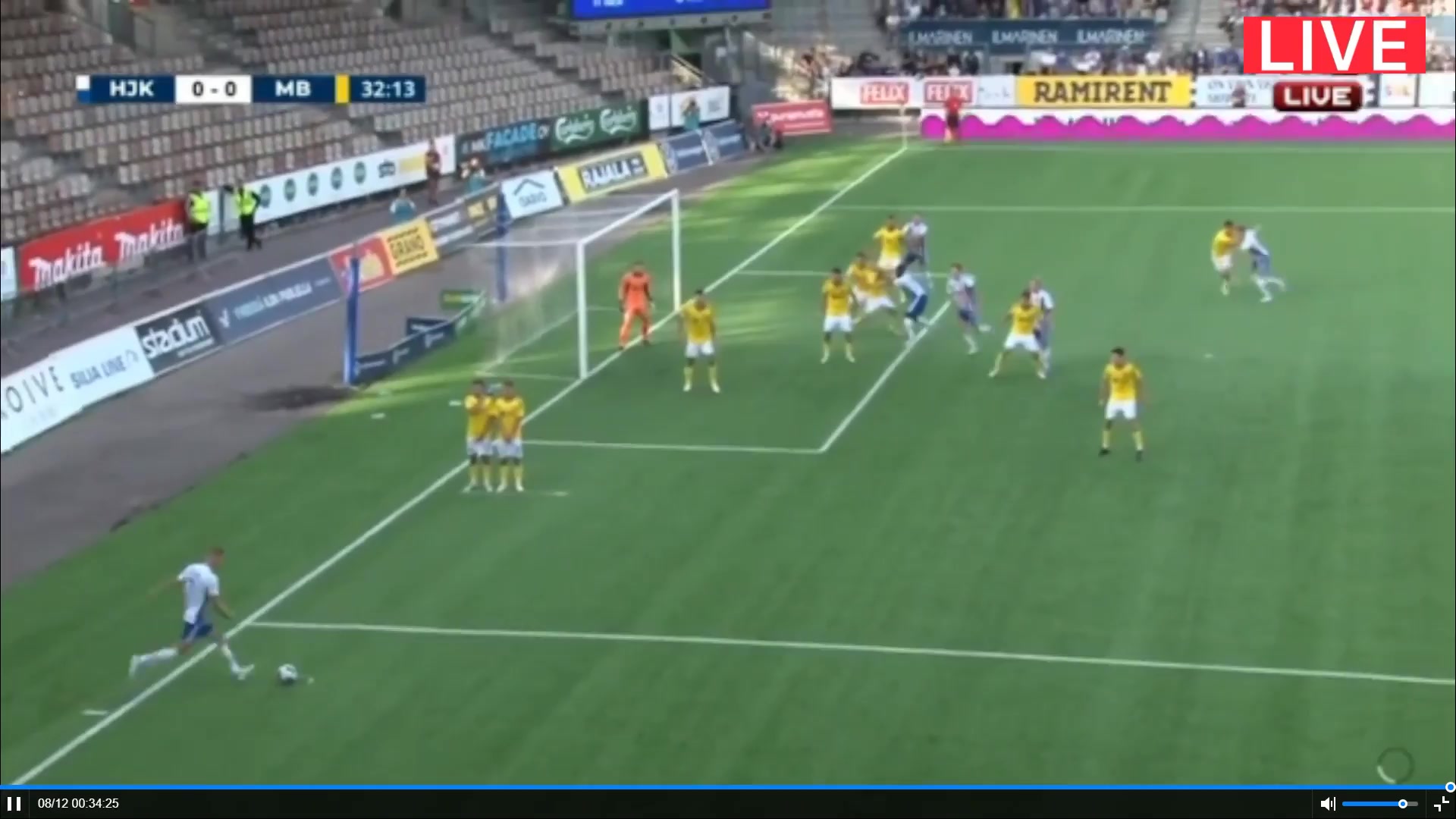 UEFA EL HJK Helsinki Vs Maribor 32 ทำประตู  ประตู, ทำคะแนน 1:0