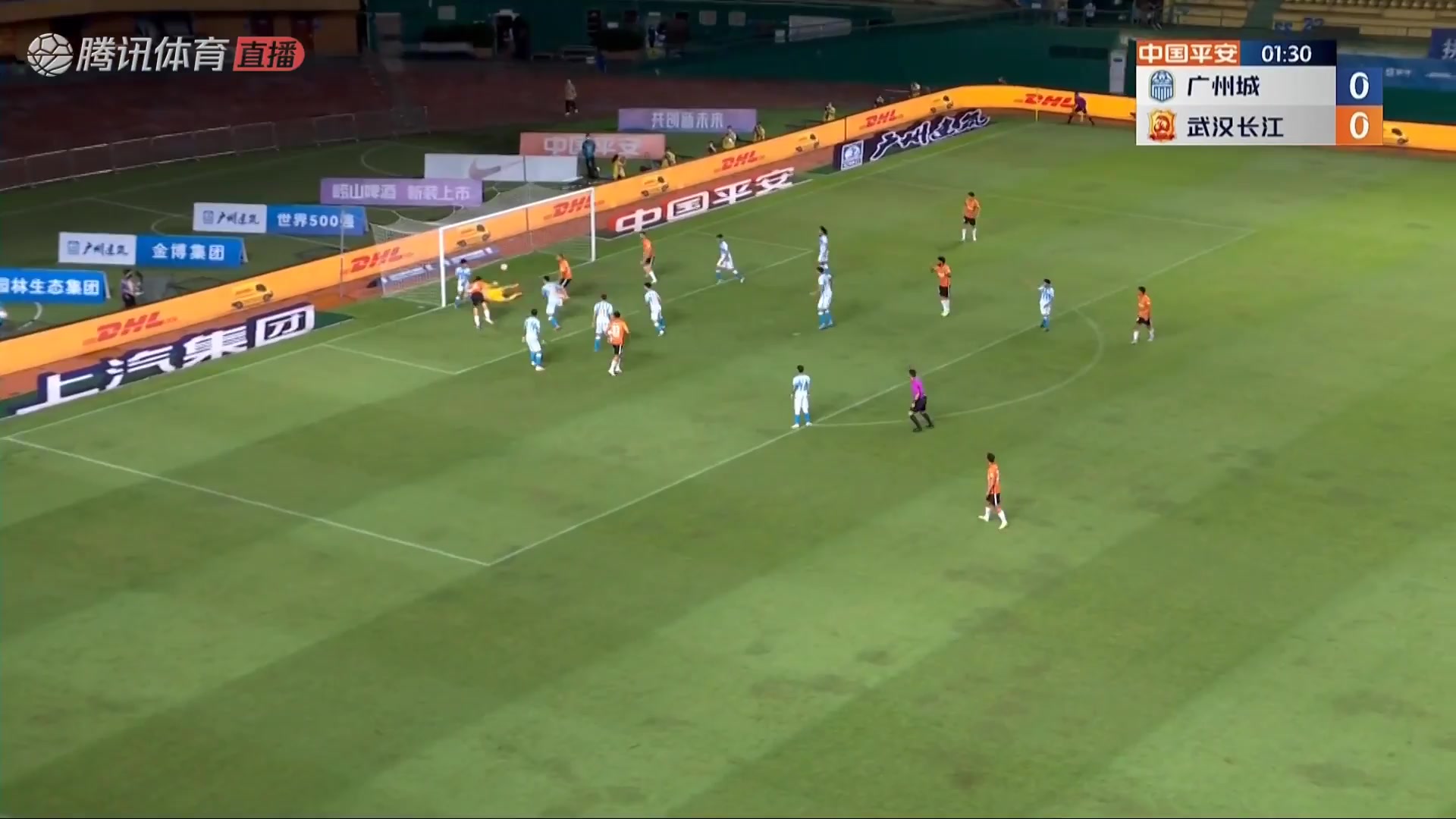 CHA CSL Guangzhou City Vs Wuhan FC  Goal in 2 min, Score 0:1