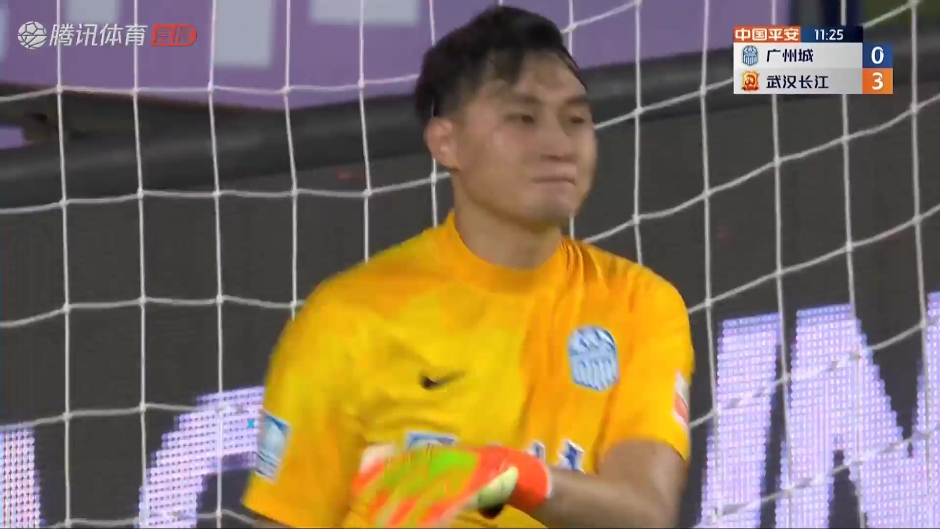 CHA CSL Guangzhou City Vs Wuhan FC  Goal in 11 min, Score 0:3