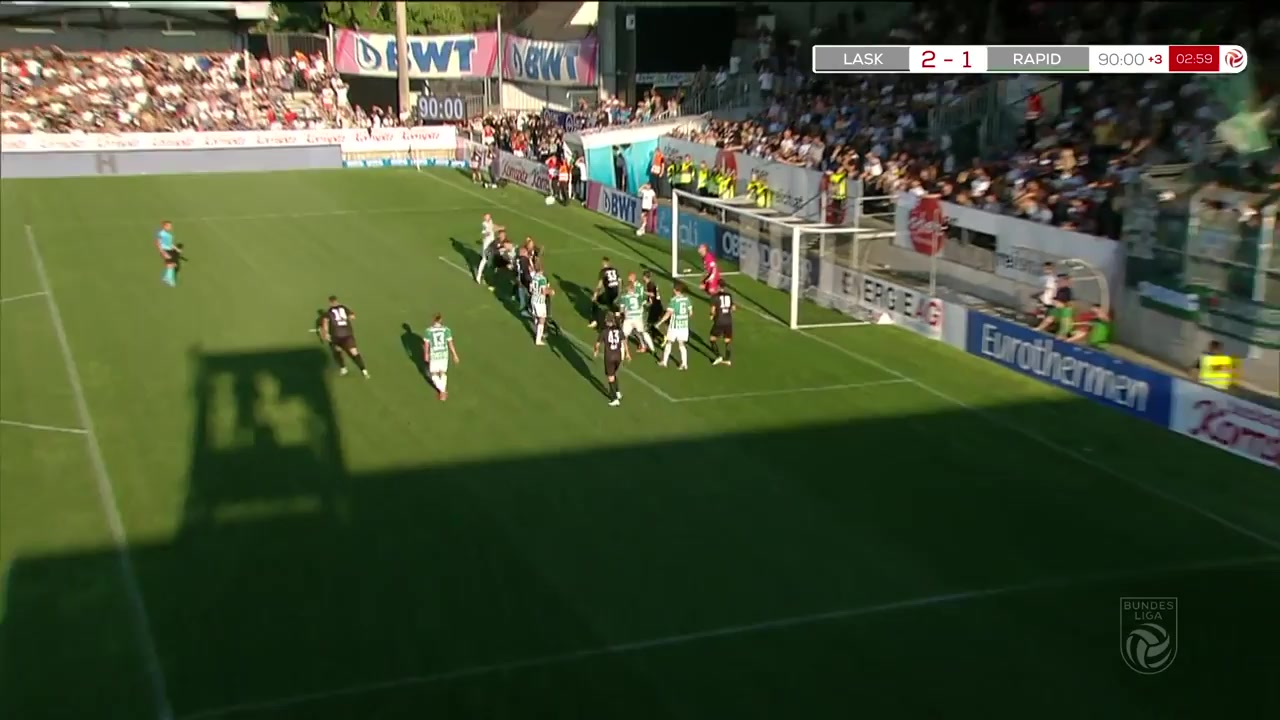 AUT D1 LASK Linz Vs Rapid Wien Marco Grull Goal in 93 min, Score 2:1