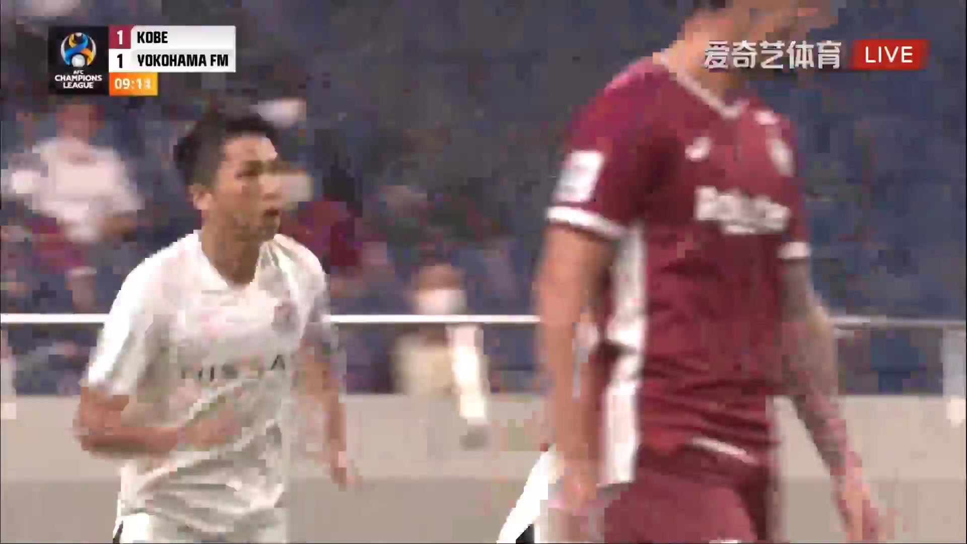 AFC CL Vissel Kobe Vs Yokohama Marinos 9 phút Takuma NishimuraVào, ghi bàn 1:1